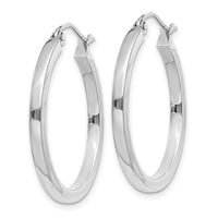 Thumbnail for 14k White Gold 2mm Square Tube Hoops