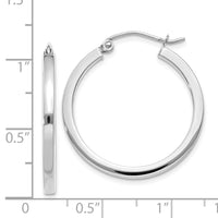 Thumbnail for 14k White Gold 2mm Square Tube Hoops