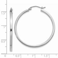 Thumbnail for 14k White Gold 2mm Square Tube Hoops