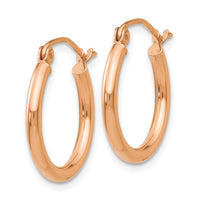 Thumbnail for 14k Polished 2x17.5mm Tube Hoop Earrings