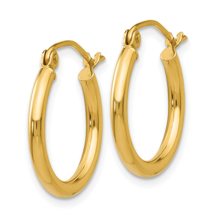 14k Polished 2x17.5mm Tube Hoop Earrings