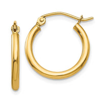 Thumbnail for 14k Polished 2x17.5mm Tube Hoop Earrings