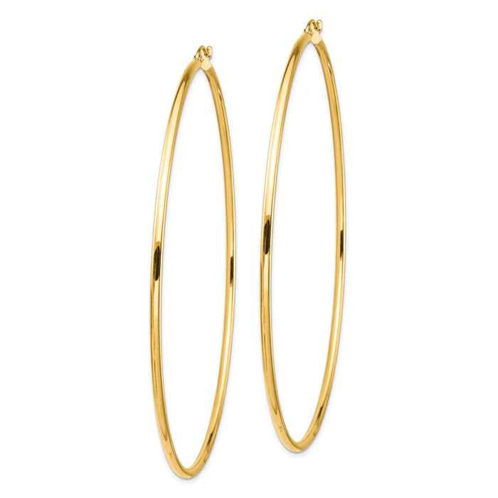 14k 2mm Polished Hoop Earrings