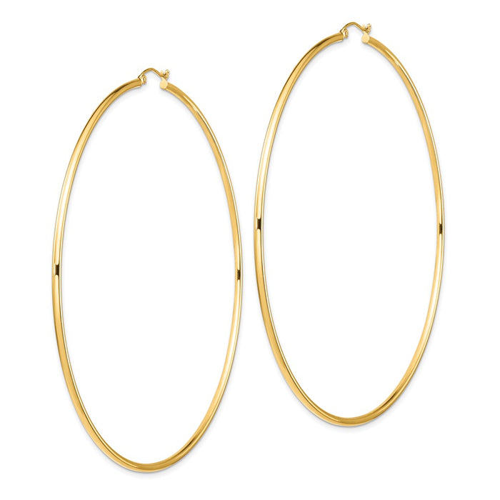 14k 2mm Polished Hoop Earrings