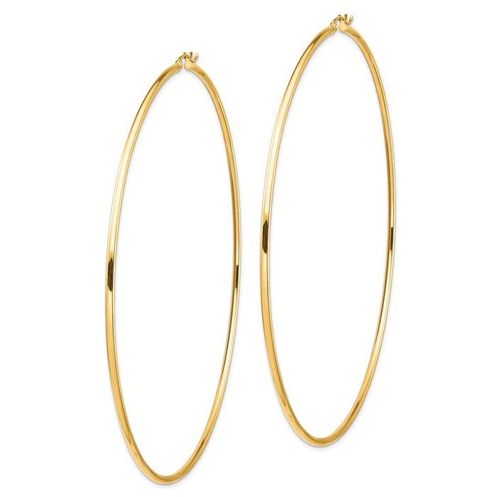 14k 2mm Polished Hoop Earrings