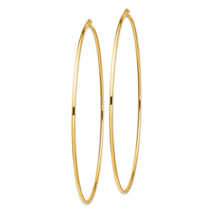 14k 2mm Polished Hoop Earrings