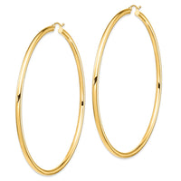 Thumbnail for 14k 3mm Polished Hoop Earrings