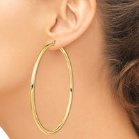 Thumbnail for 14k 3mm Polished Hoop Earrings