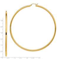 Thumbnail for 14k 3mm Polished Hoop Earrings