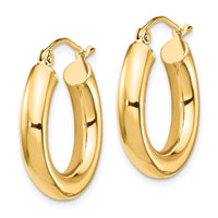 Thumbnail for 14k Polished 4mm Tube Hoop Earrings