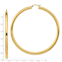 Thumbnail for 14k 4mm Polished Hoop Earrings