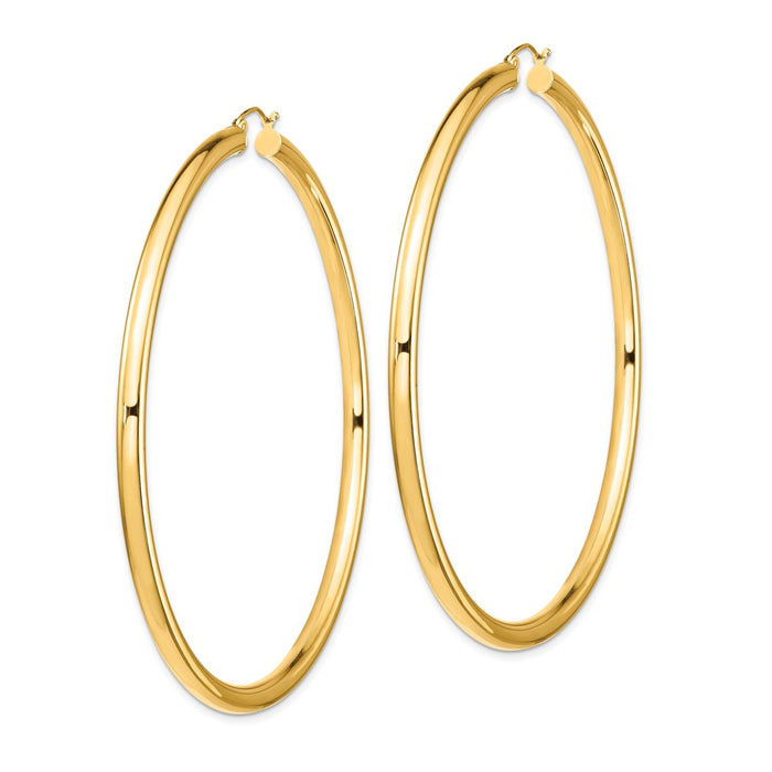 14k 4mm Polished Hoop Earrings