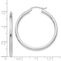 Thumbnail for 14K White Gold Polished 2.5mm Tube Hoop Earrings