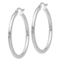 Thumbnail for 14K White Gold Polished 2.5mm Tube Hoop Earrings