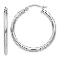 Thumbnail for 14K White Gold Polished 2.5mm Tube Hoop Earrings