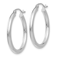 Thumbnail for 14K White Gold Polished 2.5mm Tube Hoop Earrings