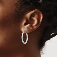 Thumbnail for 14K White Gold Polished 2.5mm Tube Hoop Earrings