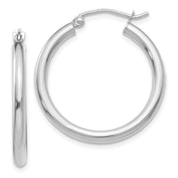 Thumbnail for 14K White Gold Polished 2.5mm Tube Hoop Earrings
