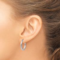 Thumbnail for 14K White Gold Polished 2.5mm Tube Hoop Earrings