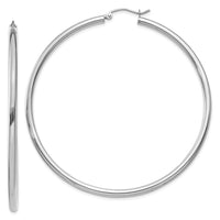Thumbnail for 14K White Gold Polished 2.5mm Tube Hoop Earrings