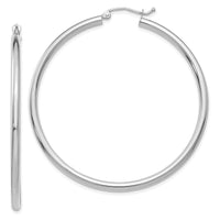 Thumbnail for 14K White Gold Polished 2.5mm Tube Hoop Earrings