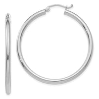 Thumbnail for 14K White Gold Polished 2.5mm Tube Hoop Earrings