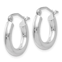 Thumbnail for 14K White Gold Polished 3mm Tube Hoop Earrings