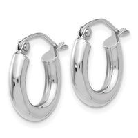 Thumbnail for 14K White Gold Polished 3mm Tube Hoop Earrings