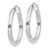 Thumbnail for 14K White Gold Polished 4mm Tube Hoop Earrings