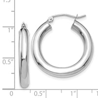 Thumbnail for 14K White Gold Polished 4mm Tube Hoop Earrings