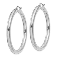 Thumbnail for 14K White Gold Polished 4mm Tube Hoop Earrings