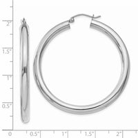 Thumbnail for 14K White Gold Polished 4mm Tube Hoop Earrings