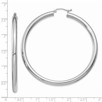 Thumbnail for 14K White Gold Polished 4mm Tube Hoop Earrings