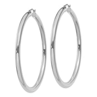 Thumbnail for 14K White Gold Polished 4mm Tube Hoop Earrings