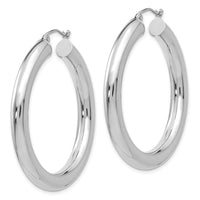 Thumbnail for 14k White Gold Polished 5mm Tube Hoop Earrings