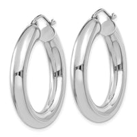 Thumbnail for 14k White Gold Polished 5mm Tube Hoop Earrings