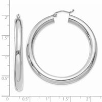 Thumbnail for 14k White Gold Polished 5mm Tube Hoop Earrings