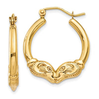 Thumbnail for 14k Polished Ram Hoop Earrings