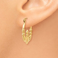 Thumbnail for 14k Polished Claddagh Hoop Earrings