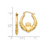 Thumbnail for 14k Polished Claddagh Hoop Earrings