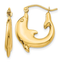 Thumbnail for 14k Polished Dolphin Hoop Earrings