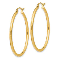Thumbnail for 14k Polished 2x35mm Tube Hoop Earrings