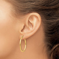 Thumbnail for 14k Polished 2x30mm Tube Hoop Earrings