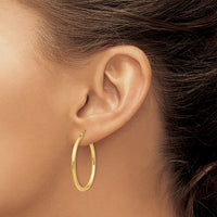 Thumbnail for 14k Polished 2x30mm Tube Hoop Earrings
