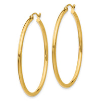 Thumbnail for 14k Polished 2x40mm Tube Hoop Earrings