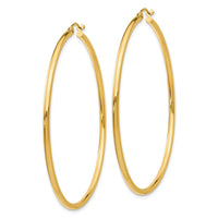 Thumbnail for 14k Polished 2x55mm Tube Hoop Earrings