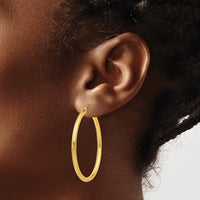 Thumbnail for 14K Polished 2.5mm Tube Hoop Earrings