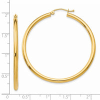 Thumbnail for 14K Polished 2.5mm Tube Hoop Earrings