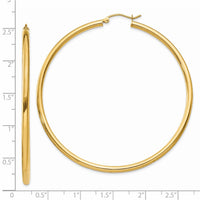 Thumbnail for 14K Polished 2.5mm Tube Hoop Earrings