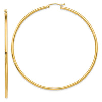 Thumbnail for 14K Polished 2.5mm Tube Hoop Earrings